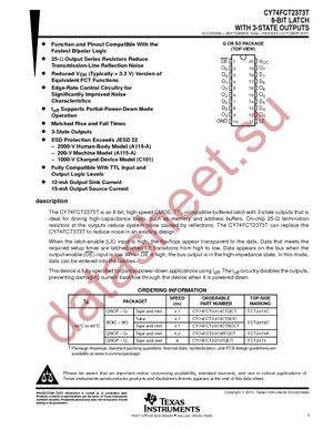 CY74FCT2373CTQCTG4 datasheet  